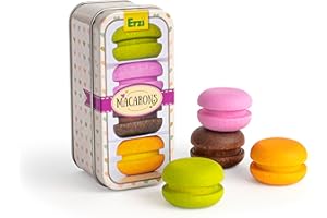 Erzi 13255 Macarons en bois dans une boîte en métal pour enfants