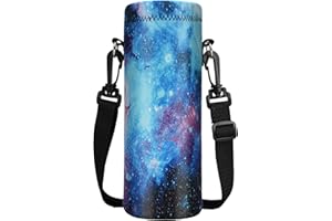 ToLuLu Water Bottle Carrier Bag Case, Insulated Neoprene Water Bottle Holder Cover 750ML with Adjustable Shoulder Strap, Sleeve Pouch for Stainless Steel/Glass/Plastic Bottles, Sport Drinks, Galaxy
