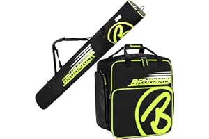 Brubaker Combi Set Carver Champion - Borsa da Sci e Borsa Porta Scarponi da Sciper 1 Paio di Sci + Bastoncini + Scarponi + Casco