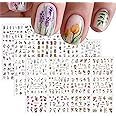 GEBETTER 3 Large Sheets Water Transfer Flower Nail Art Stickers Spring Summer Style Decals Self-Adhesive Flowers Sticker Manicure Tips DIY Decorations for Women Girls 36 Small