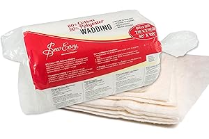 Sew Easy Acolchado Guata de guata 80% algodón 20% poliéster Lavable, tamaño Queen 228,6 x 274,3 cm 90 x 108” (NLW.204)