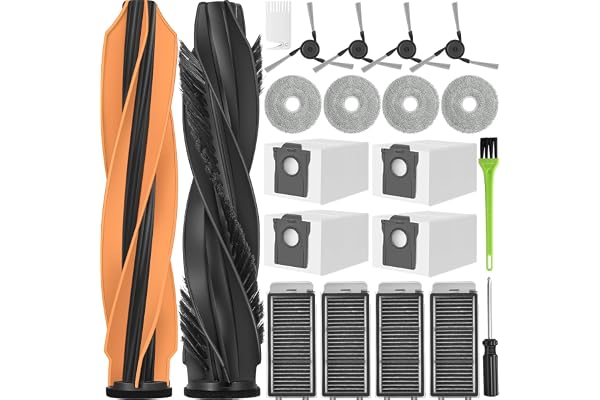 RUKHOOL L40s Pro Ultra Accessoires pour Dreame X50 Ultra Complete/ L40s Pro Ultra / L50 Pro Ultra Pièces de Rechange X50 2 Brosse Principale 4 Sacs à Poussière 4 Chiffons 4 Filtres 4 Brosse Latérale