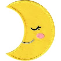 Toppa Ricamata Teschio Luna Crescente – 7,5x7,5 Cm, Applicabile Con Ferro Da Stiro O Cucitura, Per Jeans, Borse, Cappelli