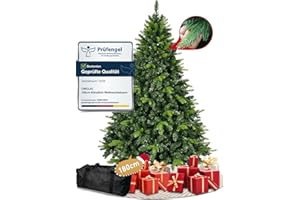 CIRCLIO Arbol de Navidad Artificial 180cm - Árbol de Navidad Frondoso y Realista, Fabricado Mediante Inyección, Christmas Tree con Soporte de Madera y Bolsa para Guardarlo