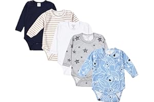 TupTam Jungen Baby Body Langarm Unifarben 5er Pack