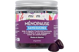 MIUM LAB GUMMIES EXPERTISE mium LAB - Complément Alimentaire Menopause - Gummies Ménopause et Pré Menopause - Cure 21 Jours - 100% Français - Kudzu, Actée à grappe, Sauge officinale, Fer