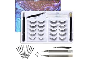 Canvalite 10 Paia Ciglia Finte Magnetiche e Eyeliner Magnetico Kit, 3D Naturali Ciglia Magnetiche Sicuro Confortevole Impermeabile Riutilizzabile, Kit Extension Ciglia Naturali