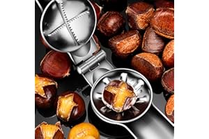 Elegauit Nutcracker Chestnut Opener, 304 Stainless Steel Chestnut Clip Metal Nut Cracker, Multifunction Pecan Nut Cutter Walnut Opener Plier Tool with Smooth Handle for Kitchen, Handheld
