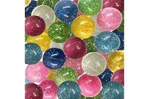 HENBRANDT THE HARLEQUIN BRAND 4x Flummi Glitzer Springball Glitter Dopsball ca.32mm Mitgebsel Kindergeburtstag Springball