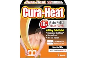 Cura-Heat Back Pain MAX Size Direct-to-Skin 2 Patches