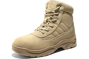 NORTIV 8 Męskie wodoodporne taktyczne buty robocze skórzane outdoorowe turystyczne wojskowe 15 cm motocyklowe buty bojowe
