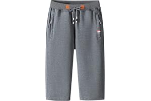 KTWOLEN Herren Sport Jogginghose Sommer Outdoor Kurze Hose Baumwolle Jogging Hose Capri Hosen Leicht Fitness Trainingshose Atmungsaktiv Sommer Shorts