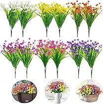 20 bundels kunstbloemen voor buitenshuis nep calla lelie bloemen faux plastic planten UV-bestendig lente zomer bloemen voor tuin veranda patio kantoor venster doos tafel home decoraties, Multicolor