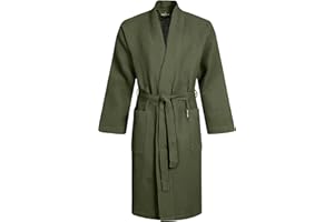 Morgenstern Bademantel Herren Leichter Waffelstoff aus 100% Baumwolle Waffelpique Morgenmantel