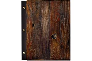 DWA Porta-menù in legno Dimensioni A4 Ristorante Pub Display da esposizione Finitura in pelle (Rusty)