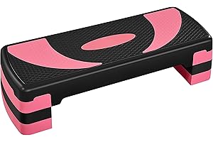 Yaheetech Step de Aeróbic Plataforma Steps Fitness Casa 3 Altura (10,5/15/20 cm) Adjustable Banco Fitness para Ejercio Yoga Adecuado Gimnasio Exterior, Antideslizante, 79,5x30x20cm, Carga 250kg