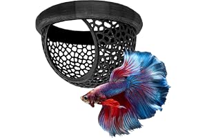 BlubberCove Floating Aquarium Hide - Safe Cave Ornament Decoration for Betta, Cory, Fish and Shrimp. Unique Floating Tunnel D