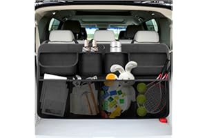 GTLM Hanging Car Trunk Organizer,Rear Seat Car Organizer and Storage with 8 Large Capacity Pockets,Universal Car Accessories Back Seat Car Organizer for SUV MPV Rear Seats