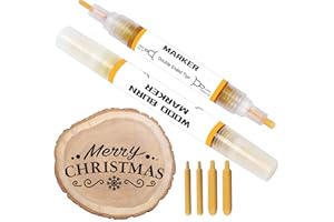 kintsukuroi Wooden Burning Marker, 2PCS Scorch Pen for Wood Burn, Double Sided Art Wood Burn Paste Marker, Accurately & Easily Burn Designs on Wood & Crafts, Suitable for Beginners DIY Wood