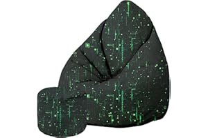 ‎DREAMROOTS DreamRoots Sitzsack Erwachsene mit Füllung 80x80x120cm - Oxford Stoff 220 gr/m2 Wasserdicht - Sitzsack mit Lehne und Hocker und Bezug - Sitzkissen Boden - Chill Sack