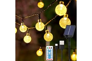 SENMI Catena Luminosa Esterno Solare - 60LED 11.5M Luci Solari Esterno 8 Modalità Impermeabile con Telecomando Luci da Esterno Giardino per Matrimonio Festa