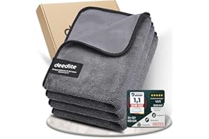 Deedlite Shiny Bath Wipes XXL Dry Towel Shower, Fast Dry Car Drying Cloth, Microfibre Cloths, Premium Cloth for Car, Shower Cubicle, Household, Camping (40 x 60 cm, Pack of 3)