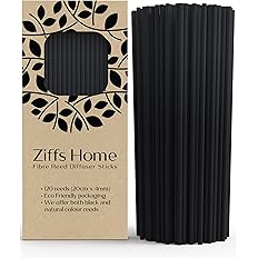 Ziffs Home® 120 Black Fibre Reed Diffuser Sticks - 20cm x 4mm - Thick Diffuser Reeds