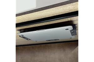 MyGadget Mensola in metallo per laptop sotto la scrivania - [fino a un massimo di 30 mm di spessore] - con protezione in silicone - Reggi-Computer Nero