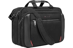 EMPSIGN Borsa a Tracolla per Laptop 17 Pollici Borsa del Portatile Cartella Impermeabile, per Notebook, Multifunzionale Messenger, per Uomo/Scuola/Viaggio - Nero