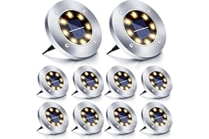 Boadw Lampadaire solaire, 10 pezzi LED Solar Garden Light ip65 Luce solare Garden Light imperméable Bianco caldo [Classe energetica a + +] [Classe energetica a + +]