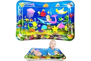 TOPJOWGA Wassermatte Baby, Baby Wasserspielmatte, Aufblasbare Spielmatten, Baby Aufblasbare Spielmatten Baby Spielzeuge 3 6 9 Monate, Baby Geschenk Frühe Entwicklung Spaßaktivitäten (Meerjungfrau)