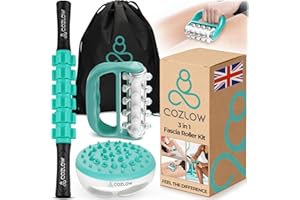 3-in-1 Fascia Roller Kit, Helps Reduce The Appearance of Cellulite, Helps Increase Circulation & Firms Skin, Fascia Massagers for Thighs, HIPS, Arms & Body by Cozlow