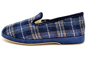 La Gran Zapatería Zapatillas de Casa de Paño a Cuadros con Forro de Lana Virgen – Cálidas y Cómodas para Invierno, Antideslizantes, Fabricadas en España