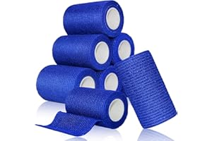 aurorayer 8 Rollen Selbstklebender Verband 7,5cm x4,5m Sport Elastische Fixierbinde,Selbsthaftende Bandage, Vet Wrap Pet Fixierbinde für Finger Pferd Katze Hund (Blau)