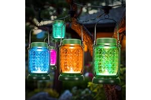 homdat Lampada Solare da Esterno 4 Pezzi Lampade Solari da Giardino IP65 Impermeabile Luce Solare LED Esterno Lanterne Solare da Giardino per Terrazza Prato Balcone Natale Festa Decorazioni