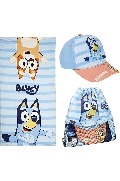 Maillot De Bain Bluey 2 Pièces Garçon - Haut Rashguard + Short - Plage Et Piscine