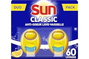 SUN Désodorisant Lave-Vaisselle Citron Duo Pack 2x60 - 120 Doses