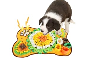 Zevmi Interaktives SchnüFfelteppich und Intelligenzspielzeug füR Hunde: Stressabbau füR Hunde - SchnüFfelmatte Hund, Futtermatte füR Haustiere (Gelb)