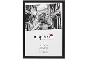 Hampton Frames BLACKWOOD Pine Poster Certificate Photo Frame Acrylic (Non Glass) Black A3 (30 x 42 cm)