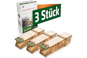 Gardigo Pułapka na myszy żywa Zestaw 3 I Przyjazne dla zwierząt żywe pułapki na myszy I Łatwe w użyciu I Wielokrotnego użytku i higieniczne