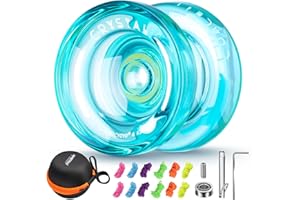 YOSTAR Yoyo Profi K2 Kristallgrün, Neospin JoJo mit Leerlauf und Kugellager, Responsive und Unresponsive Yoyo, Profi JoJo für Erwachsene, Trick Jo Jo für Kinder mit 12 Schnur, Lagersatz
