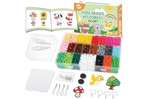BLOT Perline da Stirare 5mm 4000 Pezzi Perline a Fusione Set con Carta Stiro Pinzette Clip Pegboard Gioco Creativo per Bambini Fai da Te Tema Della Foresta