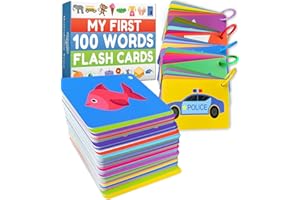 THE BAMBINO TREE 100 First Words Flashcards - High Contrast Image Flashcards - Educational Learning for Language and Early Vocabulary with Animals, Food, Transport, Family, Clothing and More