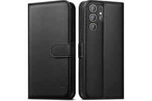 EASDNB Handyhülle für Samsung Galaxy S24 Ultra Hülle Wallet Premium Leder Klappbar für Samsung S24 Ultra 5G Flip Case Magnet Kartenfach Standfunktion Tasche Schutzhülle für Galaxy S24 Ultra,Schwarz