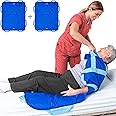 EYRA Slide Sheets for Moving Patients on Bed - 48”x40” Draw Sheets for Hospital Bed for Elderly - Positioning Bed Pad with Handles for Turning, Repositioning and Lifting (2 Pack Blue)