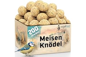 VOGELFOOD WIR SIND GUT ZU VÖGELN Samore 200 Stück (a 90g = 18 kg) Meisenknödel ohne Netz Vogelfutter Wildvogelfutter Meisenkugeln Ganzjahresfutter Fettfutter |Nährstoffreiches Ganzjahresfutter für alle Vogelarten | Körnerkugeln