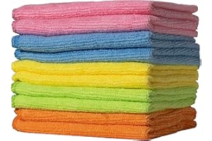 Furniture Clinic Pack of 10 Microfibre Cloths – Lint Free - Multi-Coloured Cleaning Cloths - Reusable and Washable