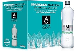 AQUA Carpatica Glass 750ml x 6 - Pure Natural Sparkling Mineral Water for Optimal Hydration, Nitrate-Free, Abundant in Calcium & Magnesium, Naturally Alkaline, Enriched with Natural Electrolytes