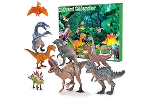 MJUTHY Dinosaurier Adventskalender 2025, Dino Weihnachtskalender 24 Tage Countdown-Kalender mit T-Rex Triceratops Velociraptor Weihnachten Überraschungsgeschenk für Jungen, Mädchen, Teenager