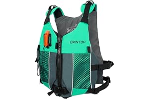 Owntop Chaleco de Ayuda a la Flotabilidad para Adultos y Adolescentes con Mochila de Hidratación, Silbato y Bolsillos, Chaleco de Natación Ajustable - Ideale para Kayak, Paddleboard, Pesca, Sup